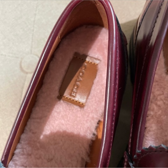 Coach Lenox Loafers tea rose size 7.5 b burgundy color - Picture 8 of 10